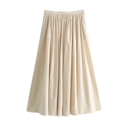 Geneva – Linen Pleated Skirt