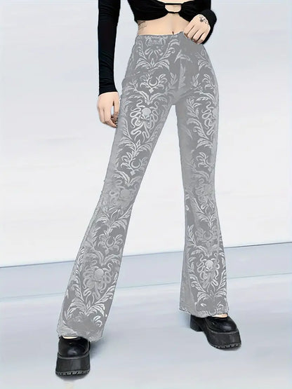 Lynna – High-waist Gothic Print Pants