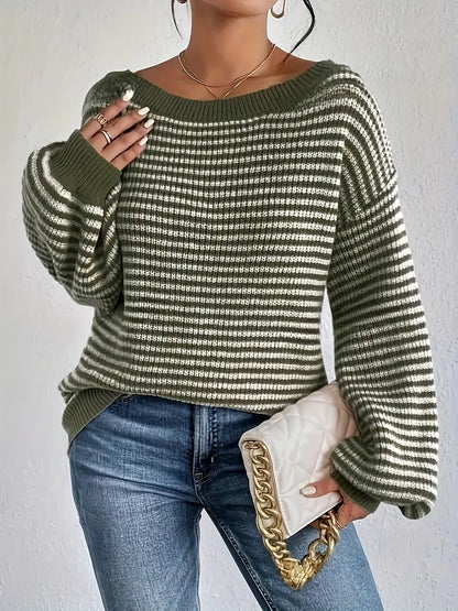 Elly - Knitted Puff Sleeves Sweater