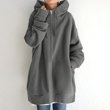 Cassandra - Cozy Winter Pullover Hoodie in Plus Size