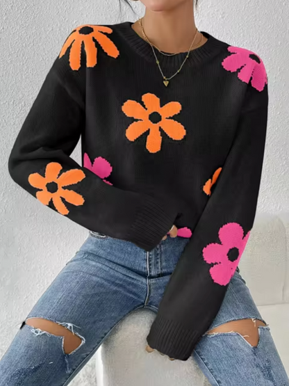 Lara – Floral Knitted Sweater