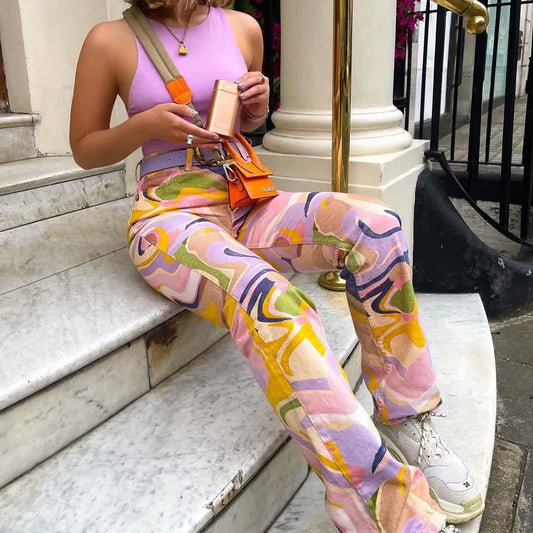 Maggie - Colorful Print Pants