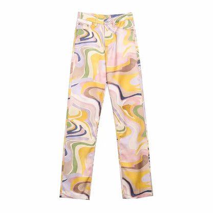 Maggie - Colorful Print Pants