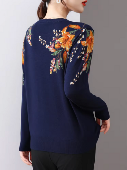 Courtney – Floral Cotton Sweater