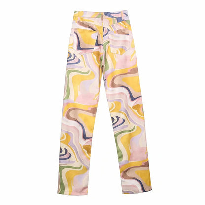 Maggie - Colorful Print Pants