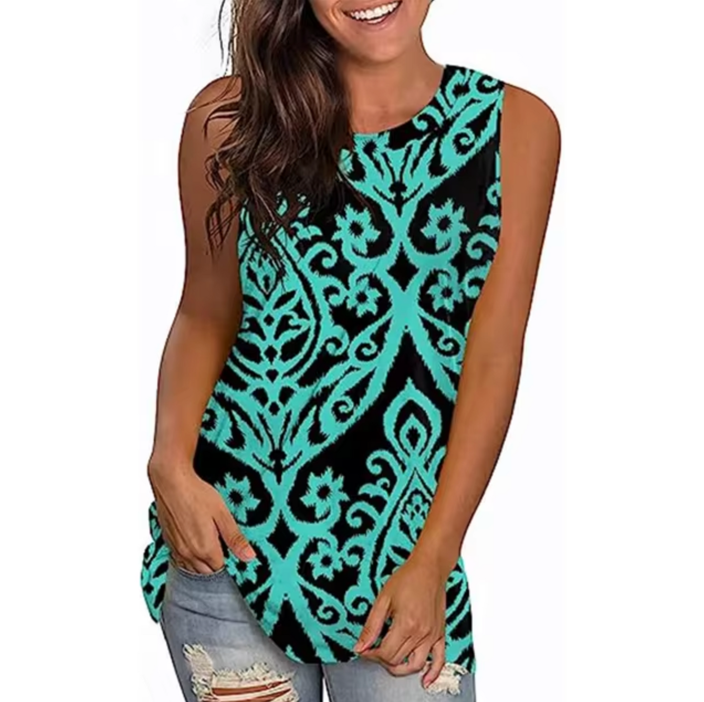 Diana - Printed Sleeveless Tank Top