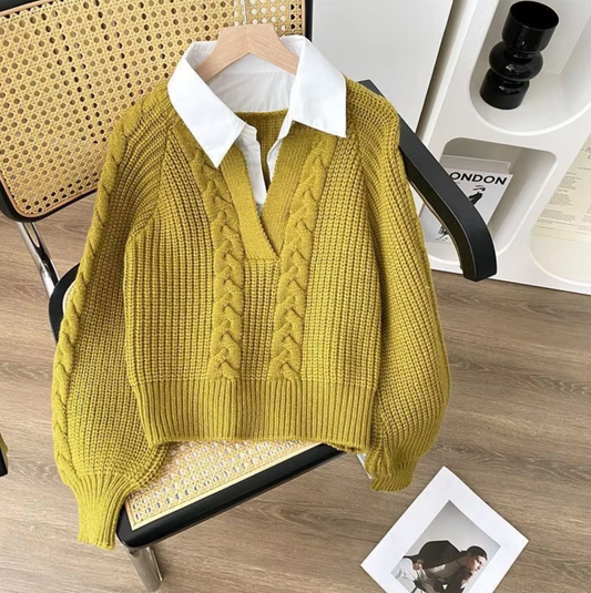 Gale – Knitted Sweater with Collar