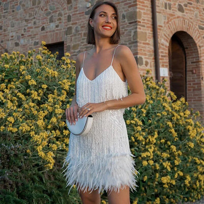 Jiselle – Shiny and Elegant Fringe Mini Dress