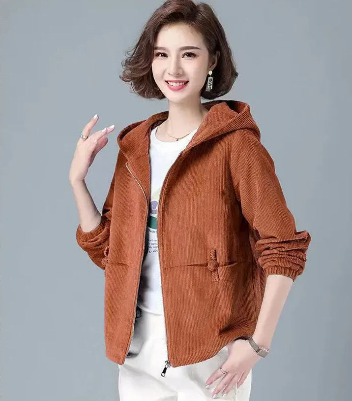 Nomi – High-quality Corduroy Hooded Jacket