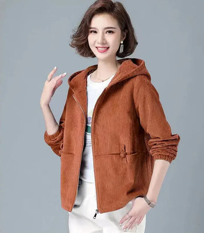 Nomi – High-quality Corduroy Hooded Jacket