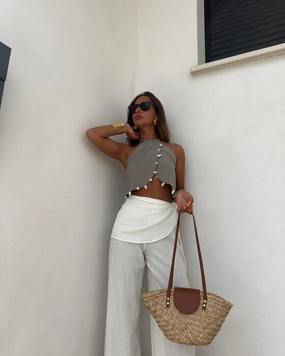 Michelle - Halter Top and Wide Leg Pants