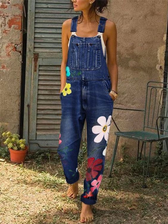 Celestia - Sleeveless Denim Jumpsuit