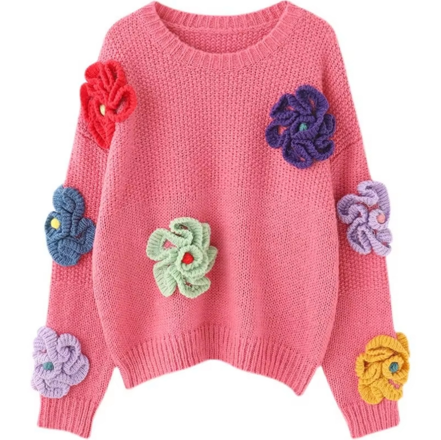 Rica – Vintage 3D Flower Knitted Sweater