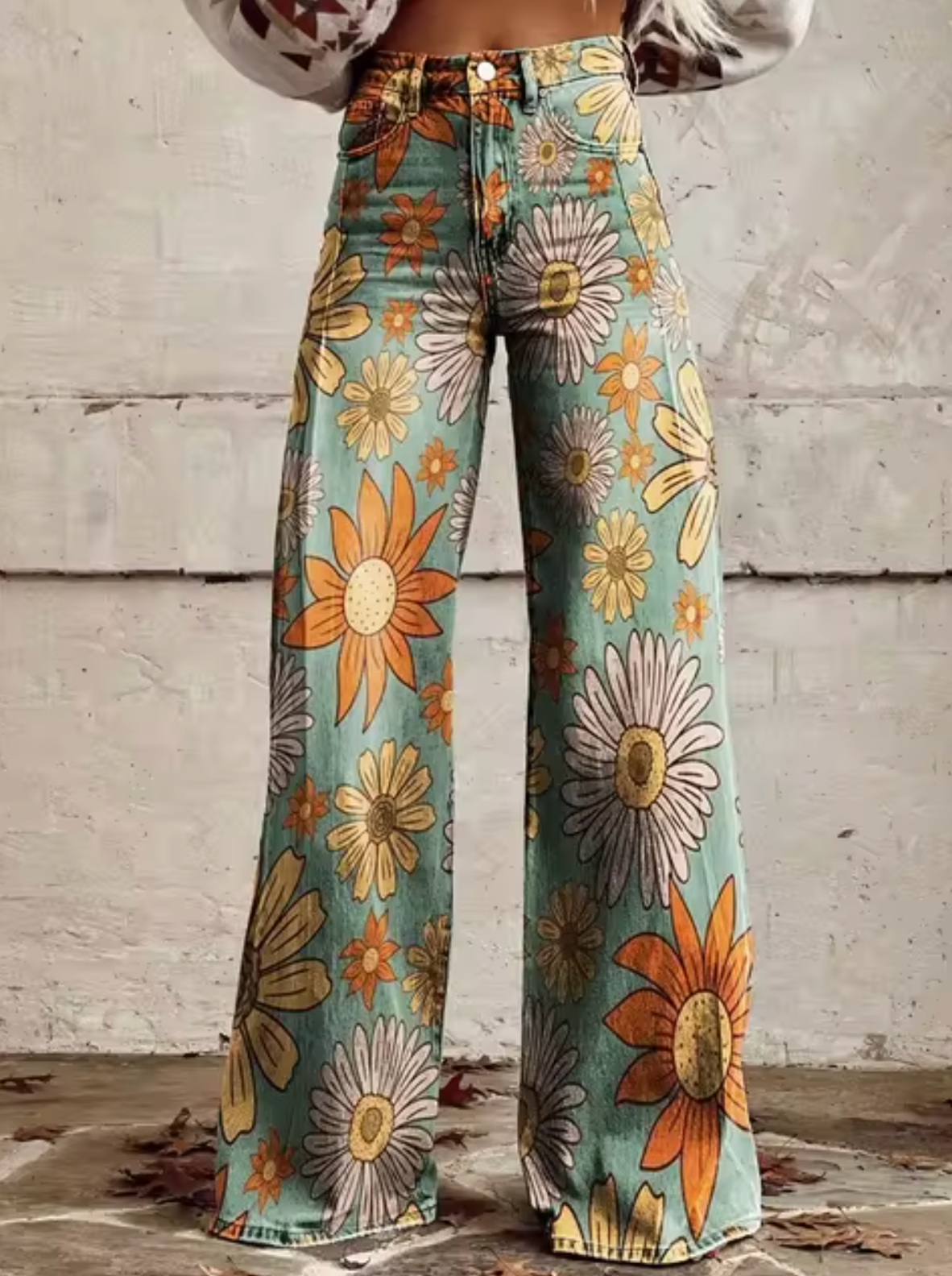 Anzhela – Wide Leg Pants with Colorful Print