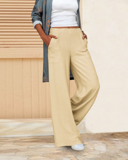 Rue - Mid-length Wide-Leg Trousers