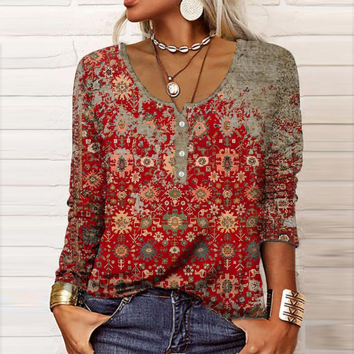 Inès - Elegant sweater with Aztec pattern