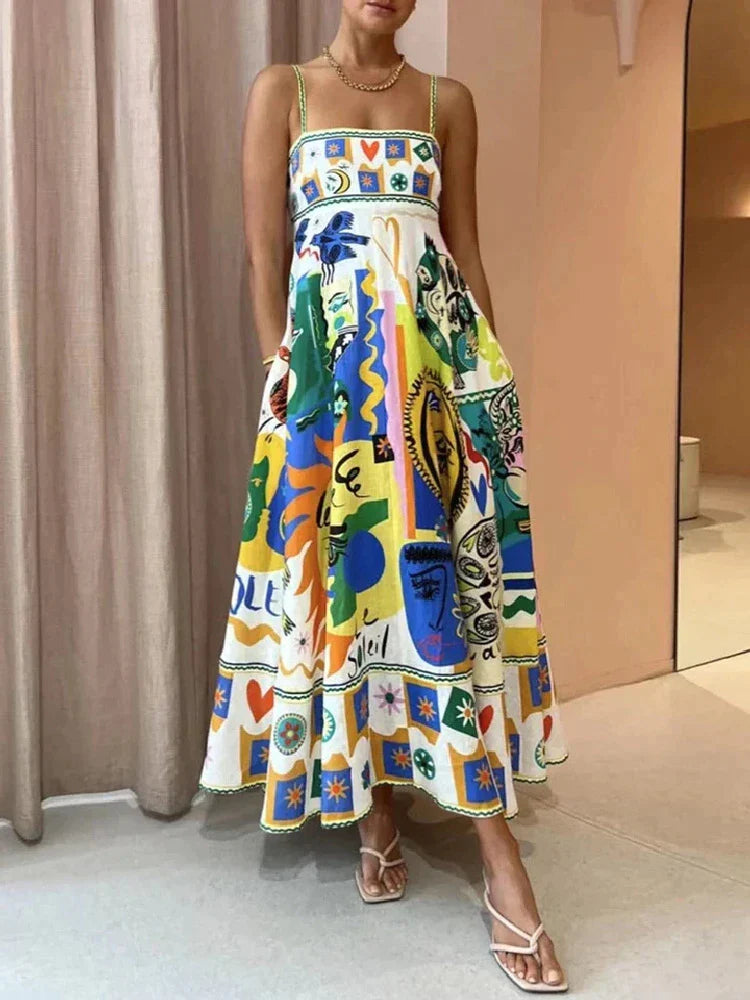 Pauline - Elegant colourful dress