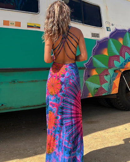 Layiah - Long summerdress with Tie-Dye-Print