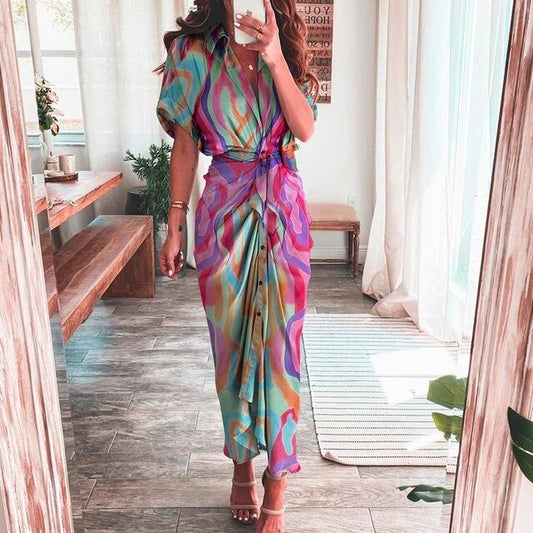 ELLIS - Boho Multicolour Print Dress