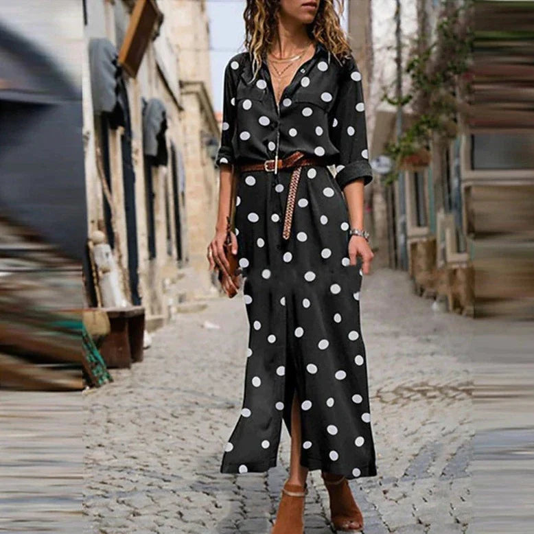 Freja - Fashionable dress with polka dots