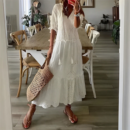 NARA - Stylish white summer dress