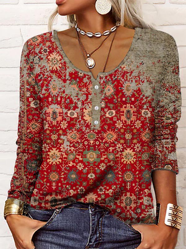 Inès - Elegant sweater with Aztec pattern