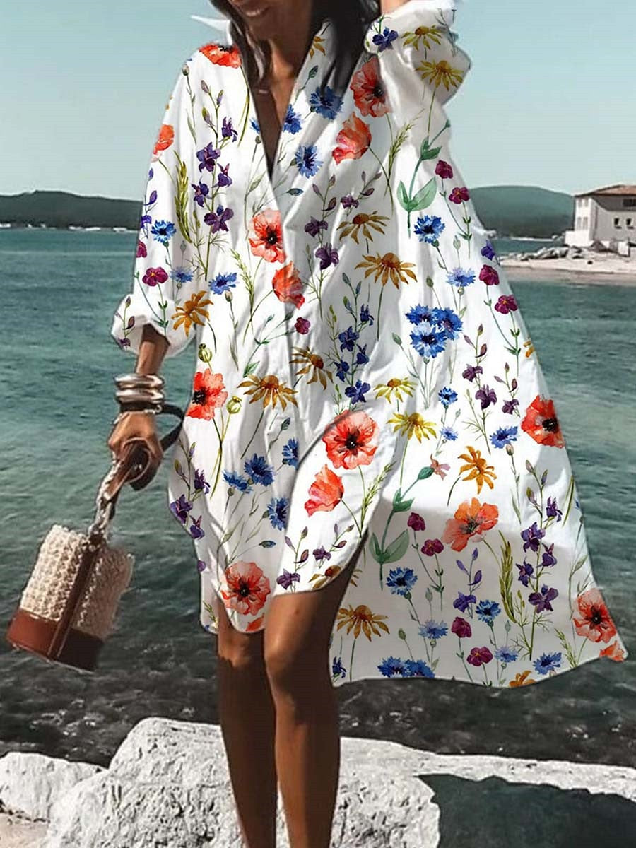 Olivia - Stylish casual dress with floral pattern